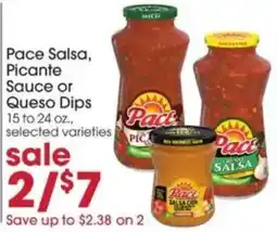 Giant Eagle Pace Salsa, Picante Sauce or Queso Dips offer