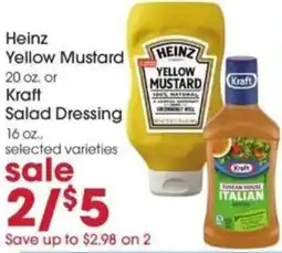 Giant Eagle Heinz Yellow Mustard or Kraft Salad Dressing offer