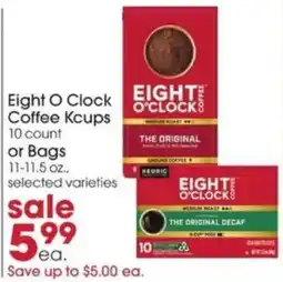 Giant Eagle Eight O Clock Coffee Kcups offer