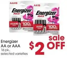 Giant Eagle Energizer AA or AAA offer