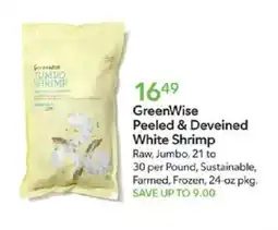 Publix GreenWise Peeled & Deveined White Shrimp offer