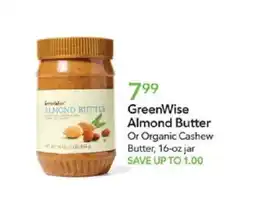 Publix GreenWise Almond Butter offer
