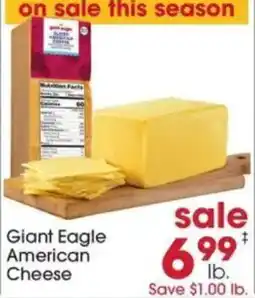 Giant Eagle Giant Eagle American Cheese offer