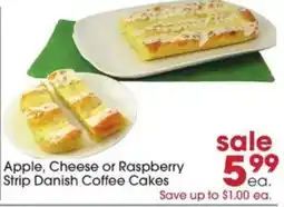 Giant Eagle Apple Cheese or Raspberry Strip Danish Coffee Cakes offer