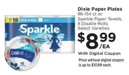 Kroger Dixie Sparkle Paper Plates or Sparkle Paper Towels offer