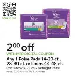 Publix Poise Pads offer