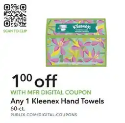 Publix Any 1 Kleenex Hand Towels offer