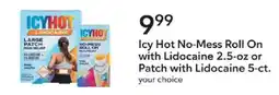 Publix Icy Hot No-Mess Roll On with Lidocaine or Patch with Lidocaine offer