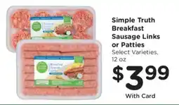 Smith's Simple Truth Breakfast Sausage Links or Patties offer