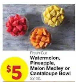 United Supermarkets Fresh Cut Watermelon, Pineapple, Melon Medley or Cantaloupe Bowl offer
