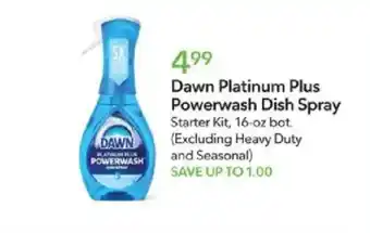Publix Dawn platinum plus powerwash dish spray starter kit offer