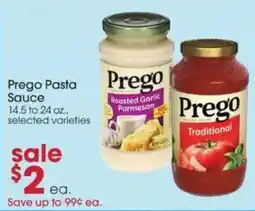 Giant Eagle Prego pasta sauce offer