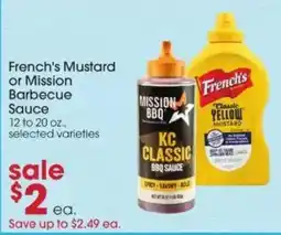 Giant Eagle French's Mustard or Mission Barbecue Sauce offer