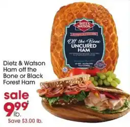 Giant Eagle Dietz & Watson Ham off the Bone or Black Forest Ham offer