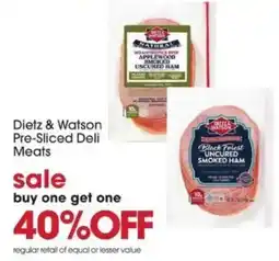 Giant Eagle Dietz & Watson Pre-Sliced Deli Meats offer