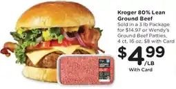 Fry's Kroger 80% lean Ground beeef offer