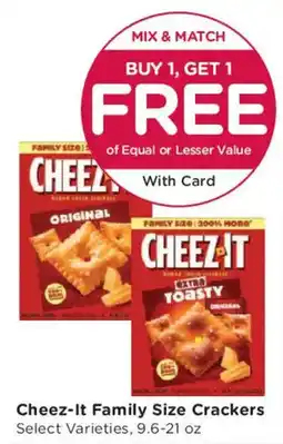 Smith's Cheez-It Family Size Crackers offer