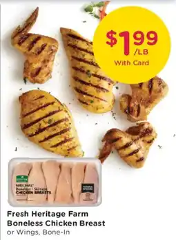 Smith's Fresh Heritage Farm Boneless Chicken Breast or Wings, Bone-In offer