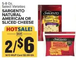Food Lion Sargento natural american or sliced cheese offer