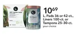 Publix L. Pads or Liners or Tampons offer