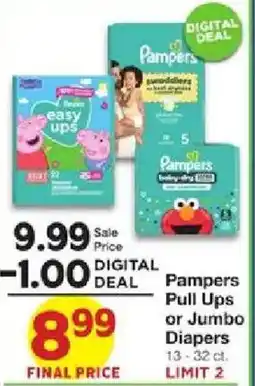 United Supermarkets Pampers Pull Ups or Jumbo Diapers offer