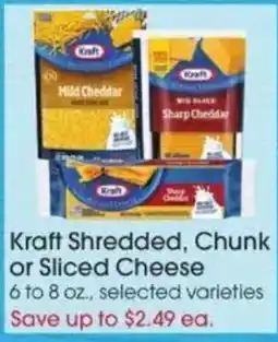 Giant Eagle Kraft shredded, chunk or sliced cheese offer