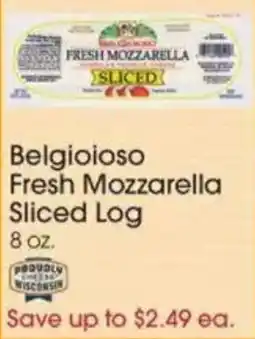 Giant Eagle Belgioioso Fresh Mozzarella Sliced Log offer