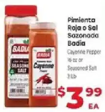 Supermercado El Rancho Badia cayenne pepper or seasoned salt offer