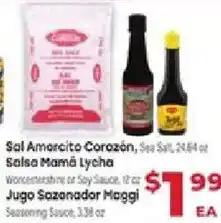 Supermercado El Rancho Sal Americo Corazon, Salsa Mamá Lycha or Jugo Sazonador Maggi offer