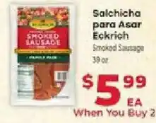 Supermercado El Rancho Eckrich smoked sausage offer