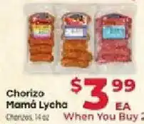 Supermercado El Rancho Chorizo Mamá Lycha offer