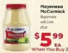 Supermercado El Rancho Mccormick mayonnaise offer