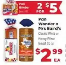 Supermercado El Rancho Pan Wonder or Mrs Baird's Classic White or Honey Wheat Bread offer