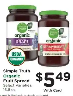 Mariano's Simple Truth Organic Fruit Spread offer