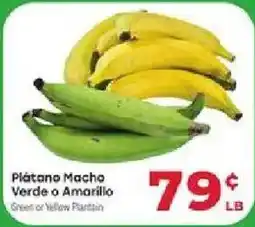 Supermercado El Rancho Green or Yellow Plantain offer