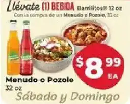 Supermercado El Rancho Barrilitos Menudo or Pozole offer