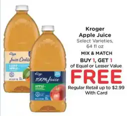 Dillons Kroger apple juice offer