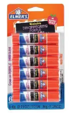 Mariano's Elmer's washable disappearing purple glue sticks offer