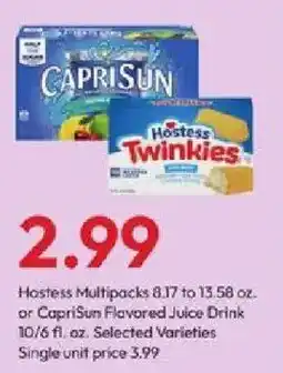 Stater Bros Hostess Multipacks or CapriSun Flavored Juice Drink offer