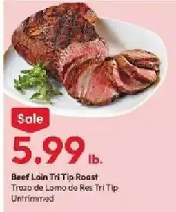 Stater Bros Beef Loin Tri Tip Roast offer