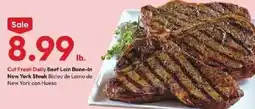 Stater Bros Cut Fresh Daily Beef Loin Bone-In New York Steak offer