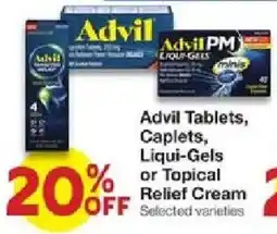 United Supermarkets Advil Tablets, Caplets, Liqui-Gels or Topical Relief Cream offer