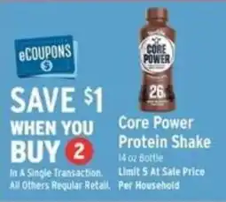 Brookshire's Core Power Protein Shake offer