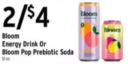 Brookshire's Bloom Energy Drink Or Bloom Pop Prebiotic Soda offer