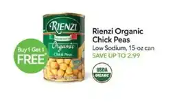 Publix Rienzi Organic Chick Peas offer