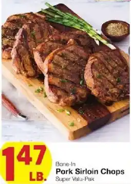 United Supermarkets Bone-In Pork Sirloin Chops offer