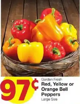United Supermarkets Garden Fresh Red, Yellow or Orange Bell Peppers offer