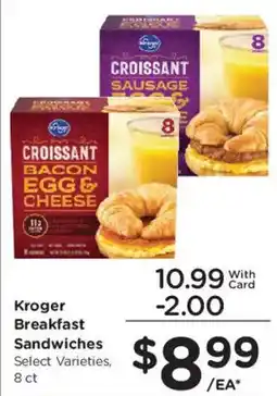Smith's Kroger breakfast sandwiches offer