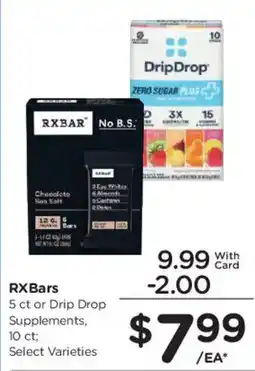 Smith's Rx bars or drip drop supplements offer