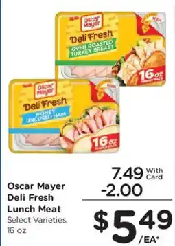 Smith's Oscar Mayer Deli Fresh Lunch Meat offer